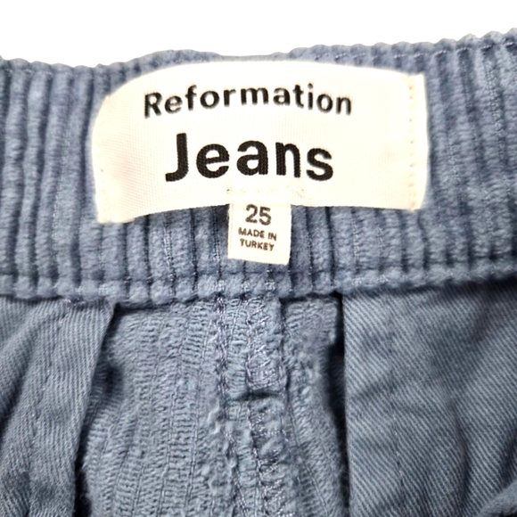 Reformation‎ Montauk Pleated Corduroy Pants Wide-leg Dusty Blue - Picture 11 of 16